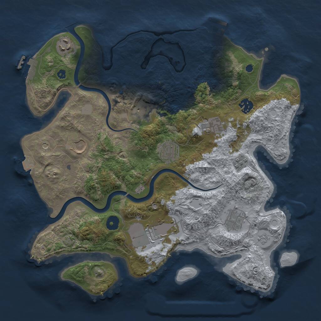 Rust Map: Procedural Map, Size: 3500, Seed: 65759894, 15 Monuments