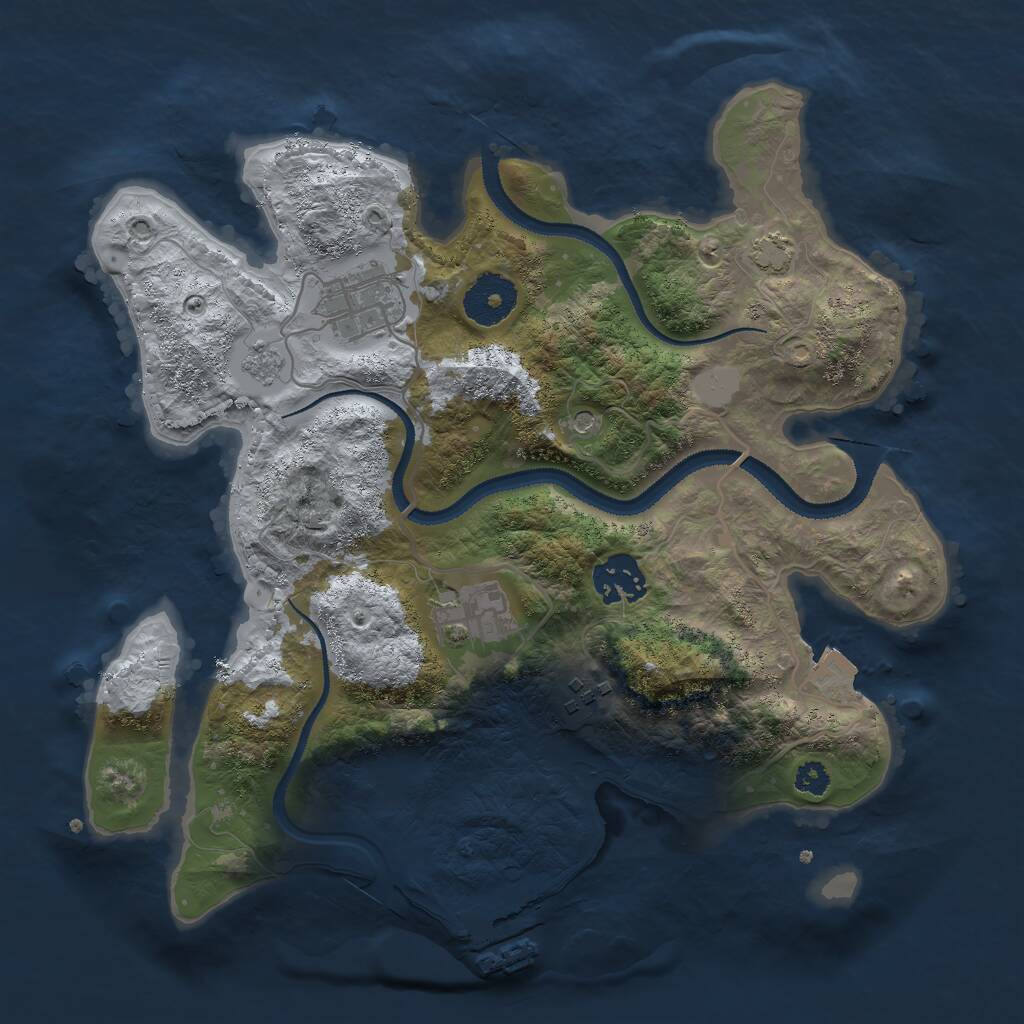 Rust Map: Procedural Map, Size: 3000, Seed: 9898, 9 Monuments