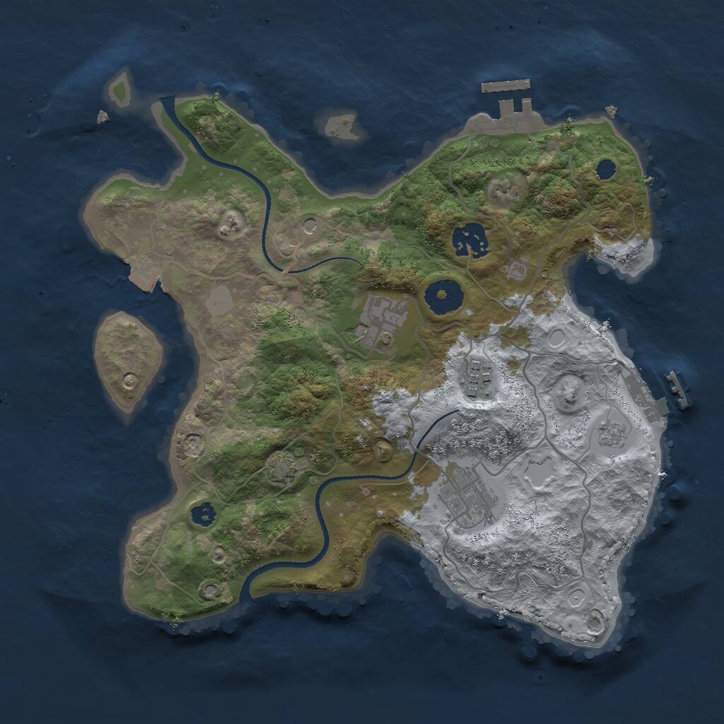 Rust Map: Procedural Map, Size: 3000, Seed: 456359, 10 Monuments