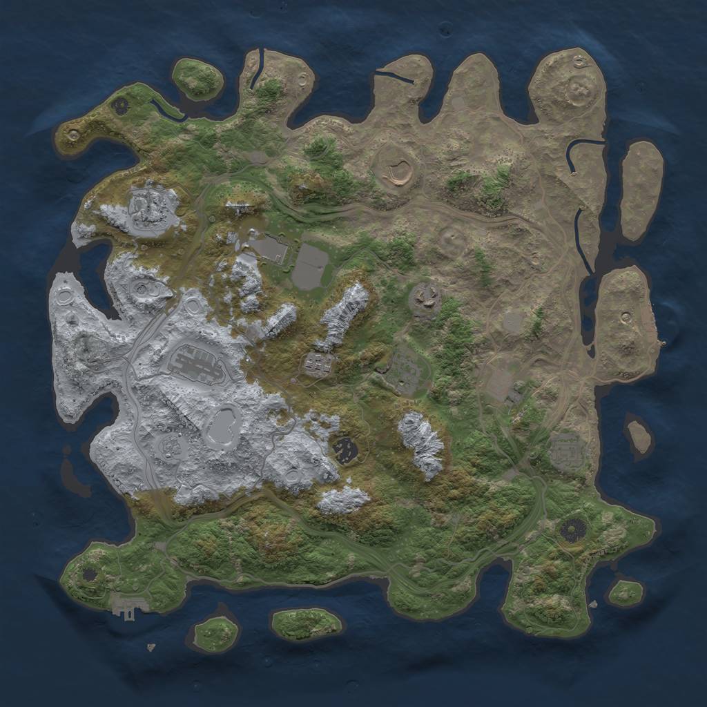 Rust Map: Procedural Map, Size: 4250, Seed: 18269, 19 Monuments