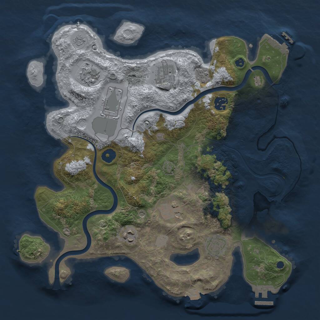Rust Map: Procedural Map, Size: 3500, Seed: 6601541, 14 Monuments