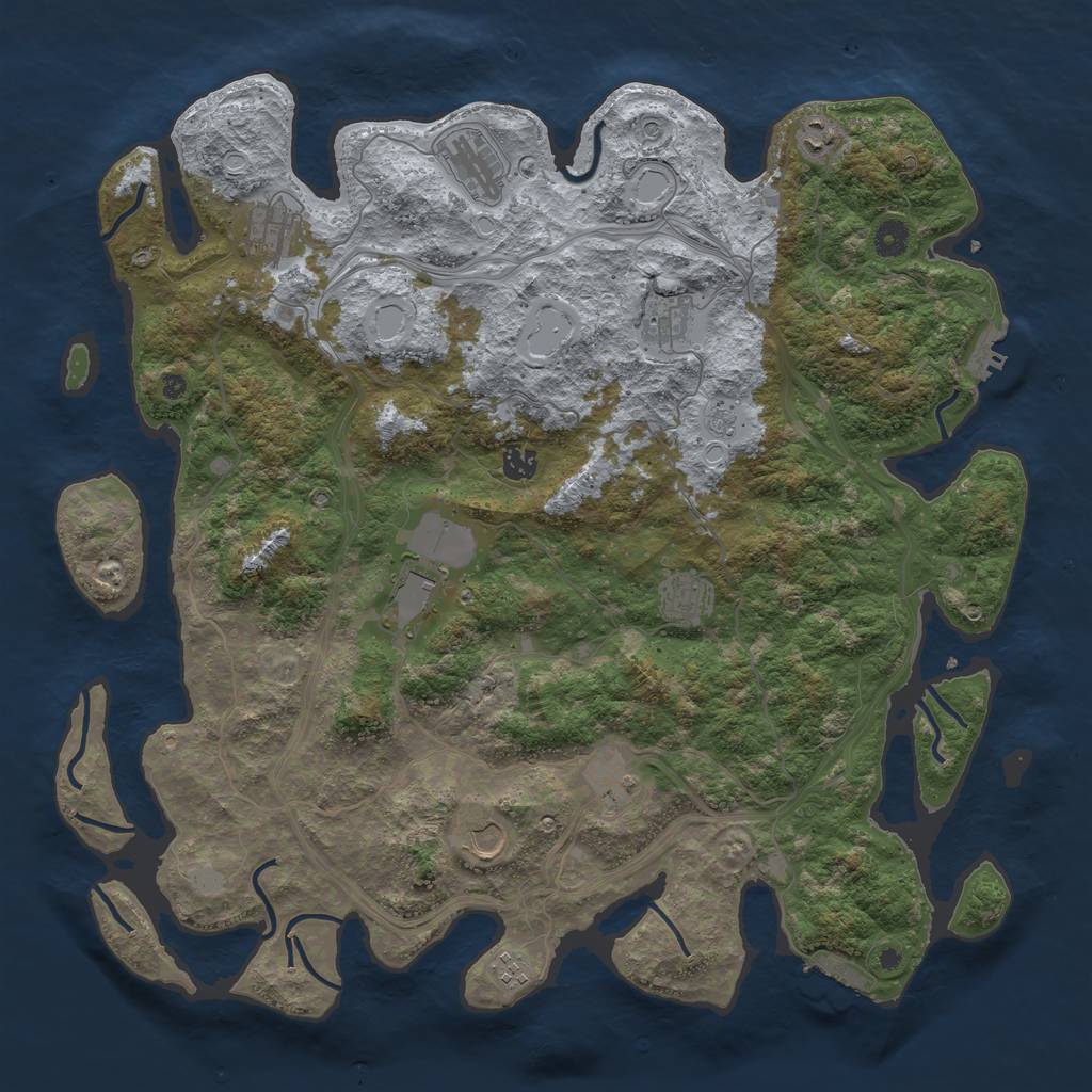 Rust Map: Procedural Map, Size: 4500, Seed: 12201, 19 Monuments