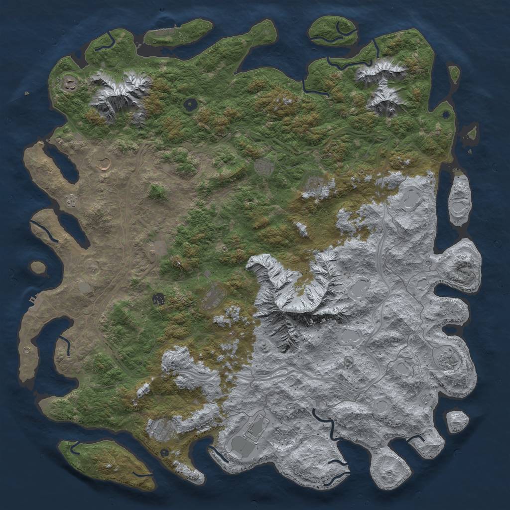 Rust Map: Procedural Map, Size: 6000, Seed: 98813500, 20 Monuments