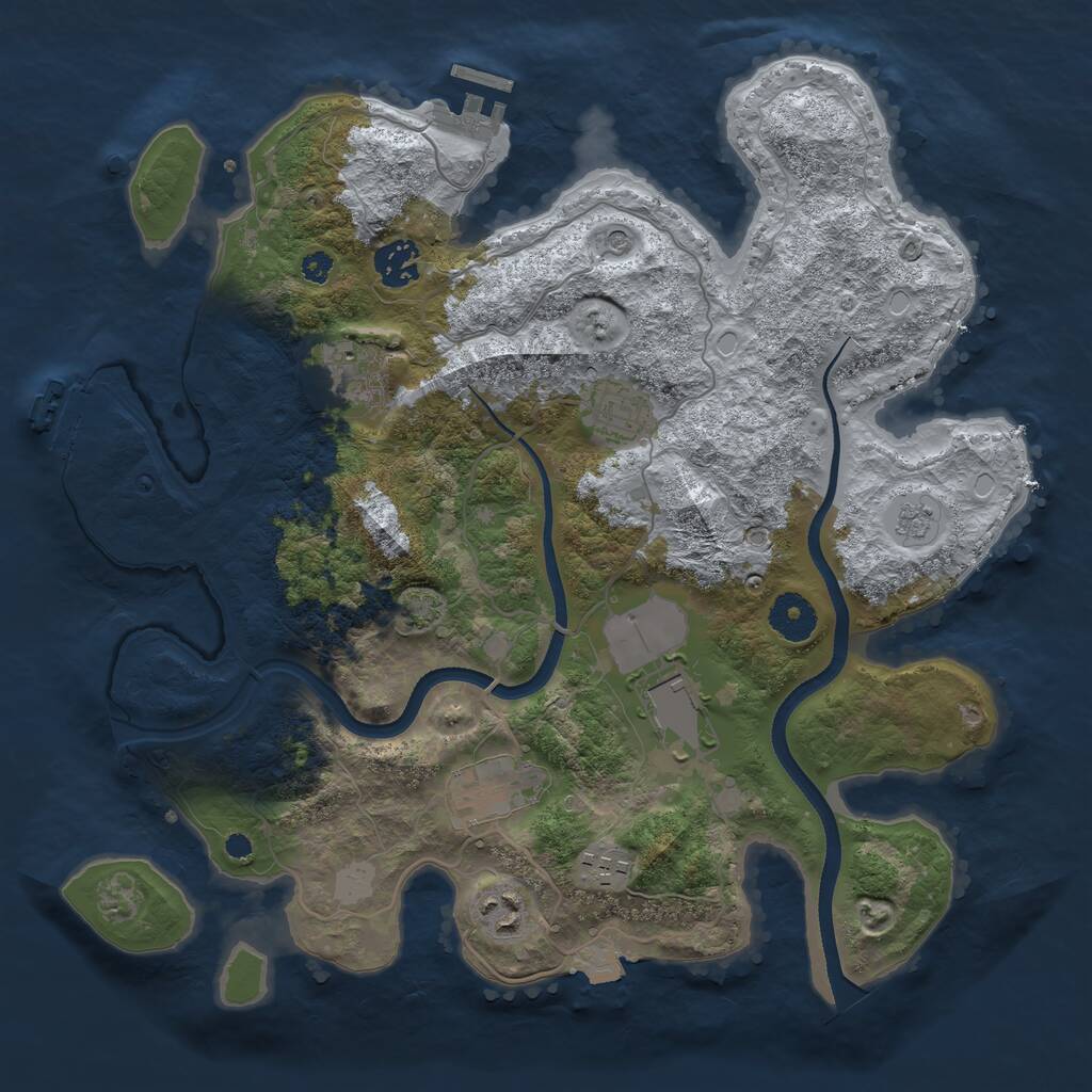 Rust Map: Procedural Map, Size: 3500, Seed: 29479053, 13 Monuments