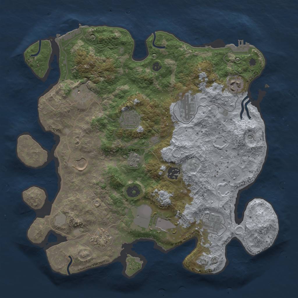 Rust Map: Procedural Map, Size: 3500, Seed: 4711888, 19 Monuments