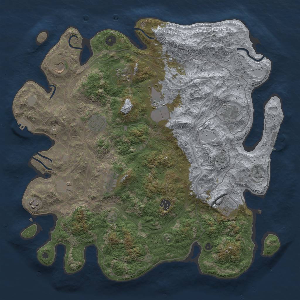 Rust Map: Procedural Map, Size: 4250, Seed: 70310, 20 Monuments