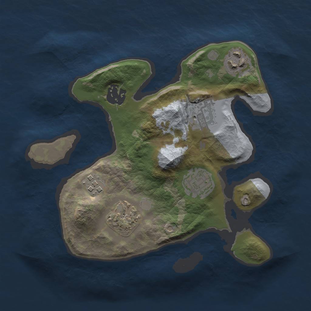 Rust Map: Barren, Size: 2350, Seed: 1337, 8 Monuments