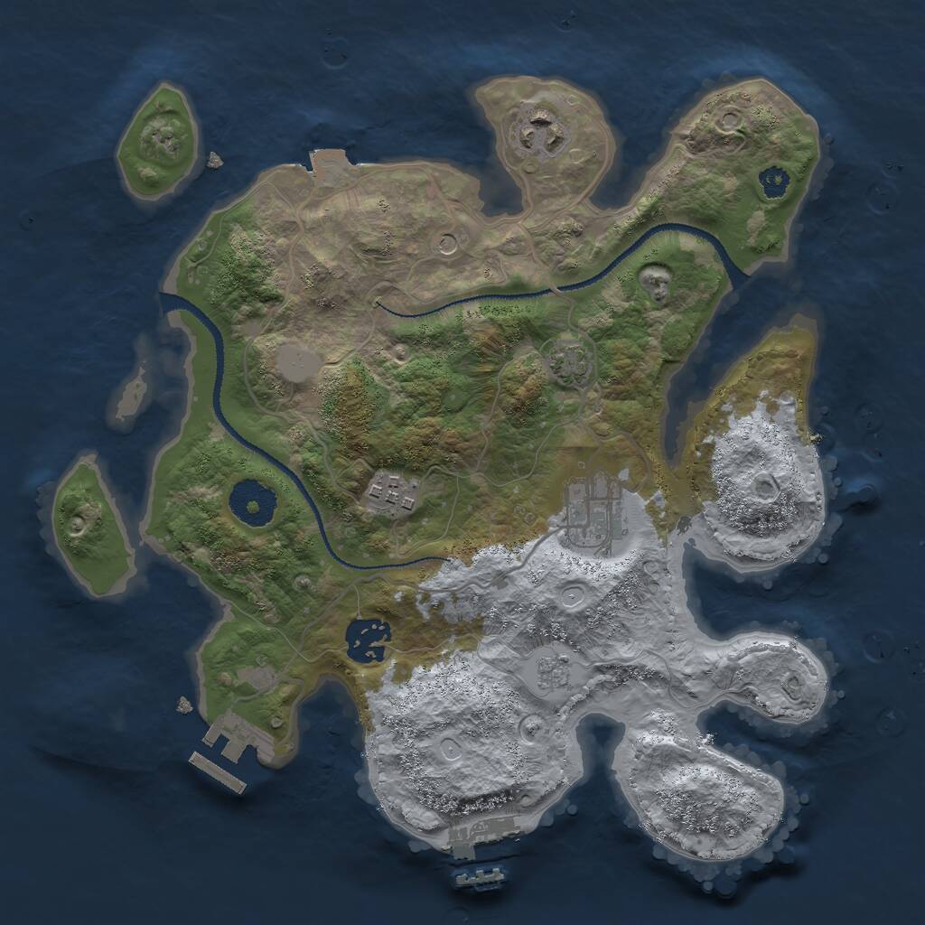 Rust Map: Procedural Map, Size: 3000, Seed: 299826557, 10 Monuments
