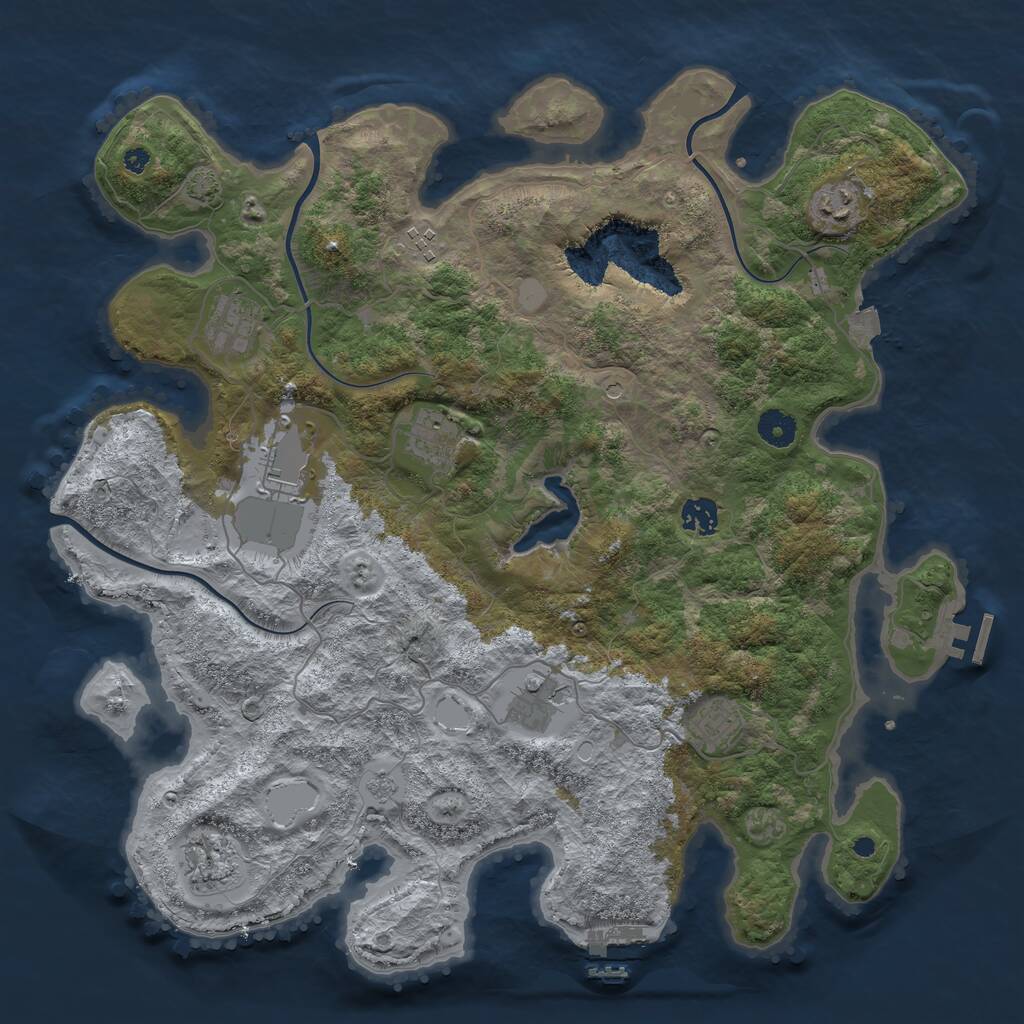 Rust Map: Procedural Map, Size: 4050, Seed: 1901055692, 15 Monuments