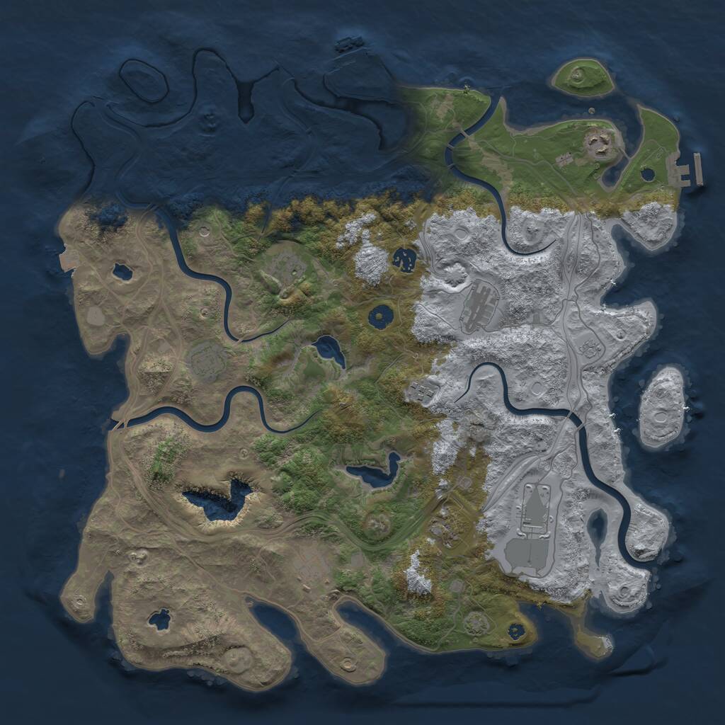 Rust Map: Procedural Map, Size: 4500, Seed: 596967534, 15 Monuments