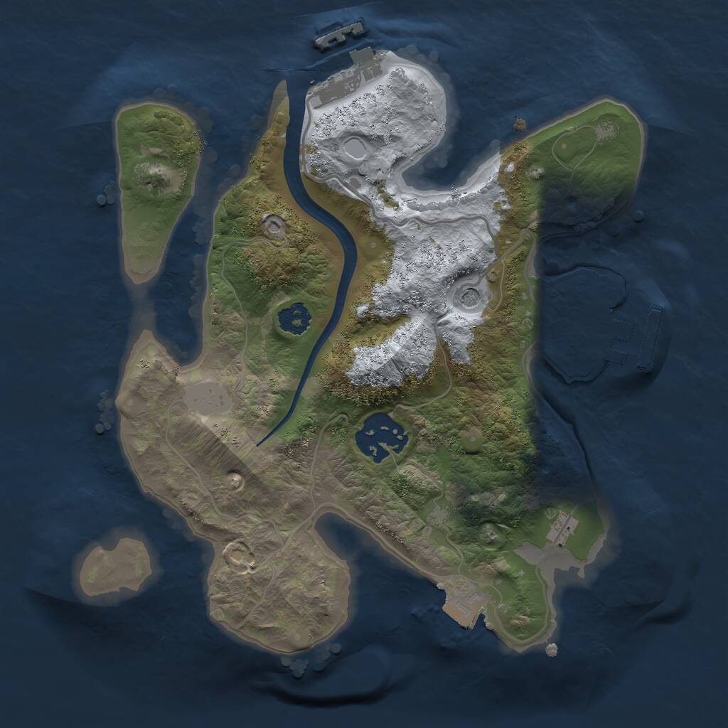 Rust Map: Procedural Map, Size: 2300, Seed: 56483841, 5 Monuments