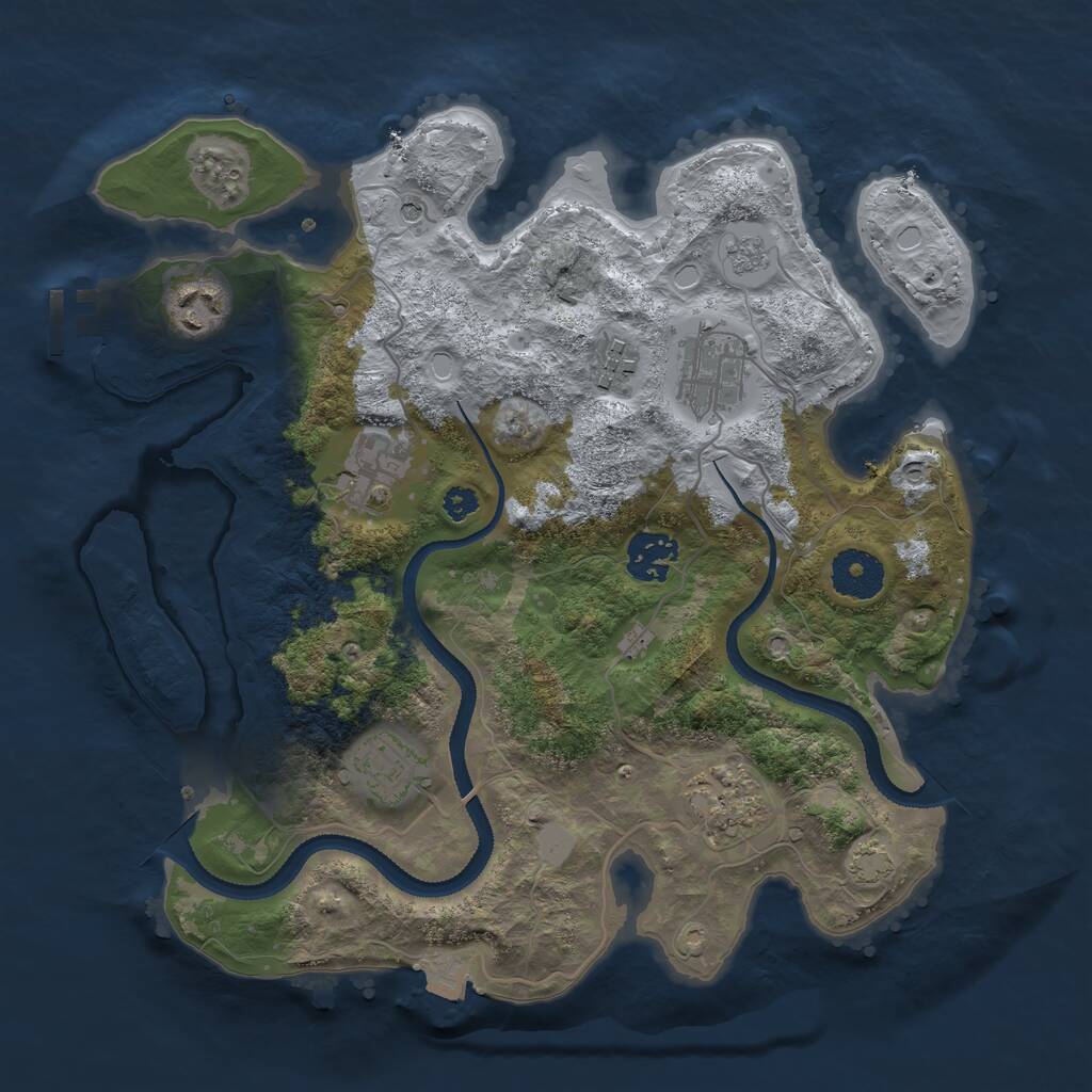 Rust Map: Procedural Map, Size: 3200, Seed: 122, 12 Monuments