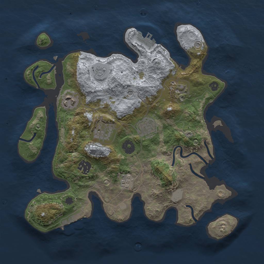 Rust Map: Procedural Map, Size: 3000, Seed: 494538, 15 Monuments