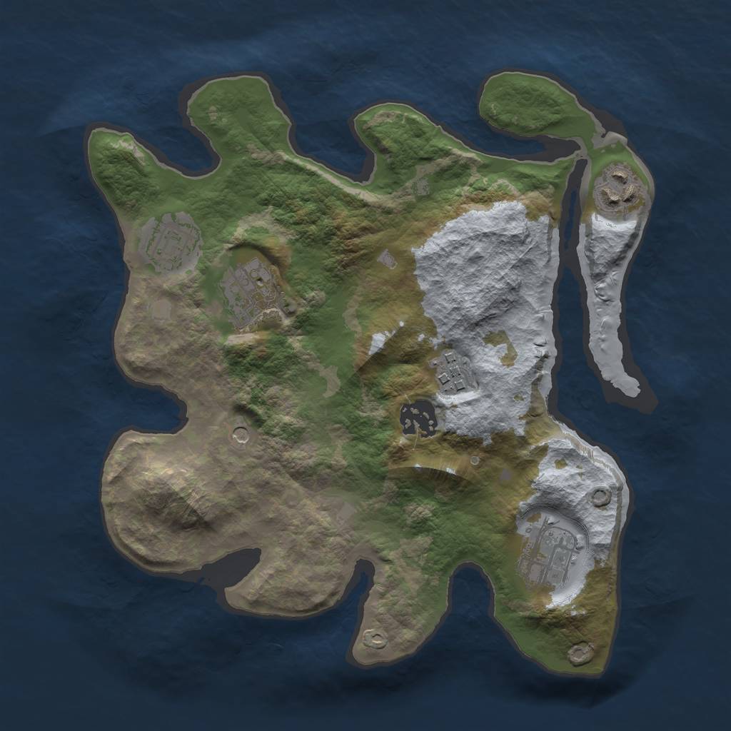 Rust Map: Barren, Size: 2800, Seed: 420, 9 Monuments