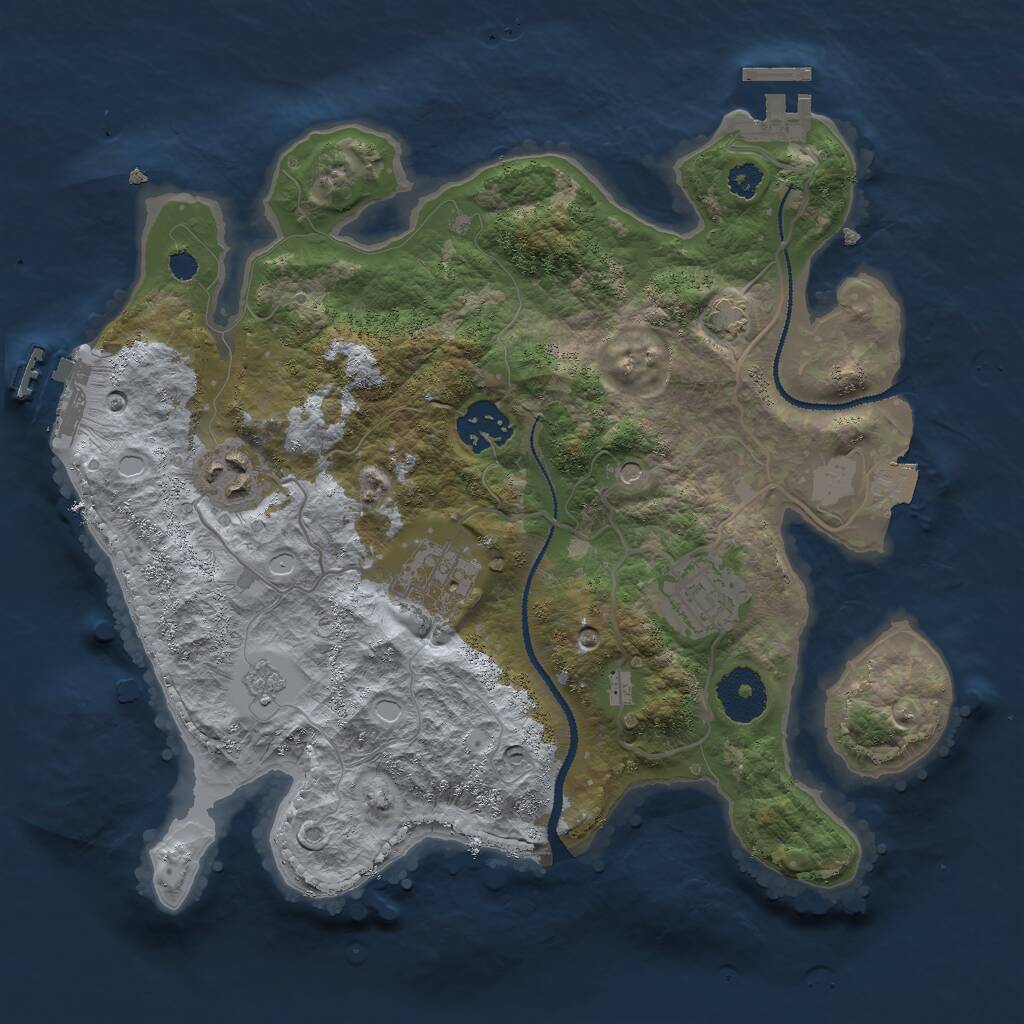Rust Map: Procedural Map, Size: 3000, Seed: 759412, 10 Monuments