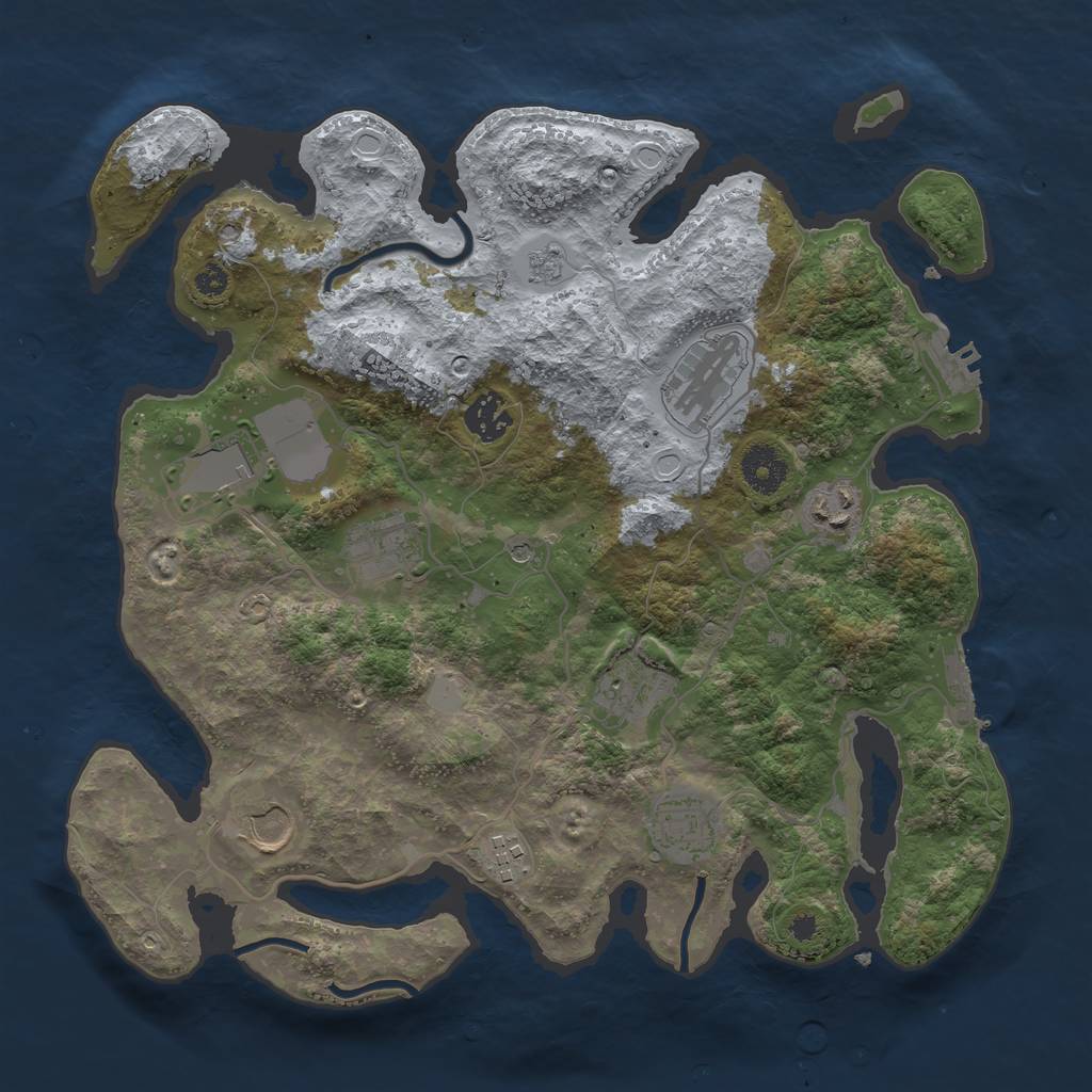 Rust Map: Procedural Map, Size: 3500, Seed: 17190707, 18 Monuments