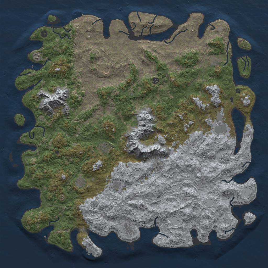 Rust Map: Procedural Map, Size: 6000, Seed: 304865, 20 Monuments