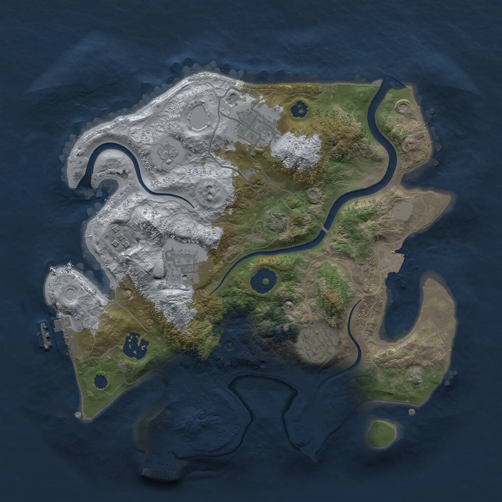 Rust Map: Procedural Map, Size: 3000, Seed: 779119, 11 Monuments