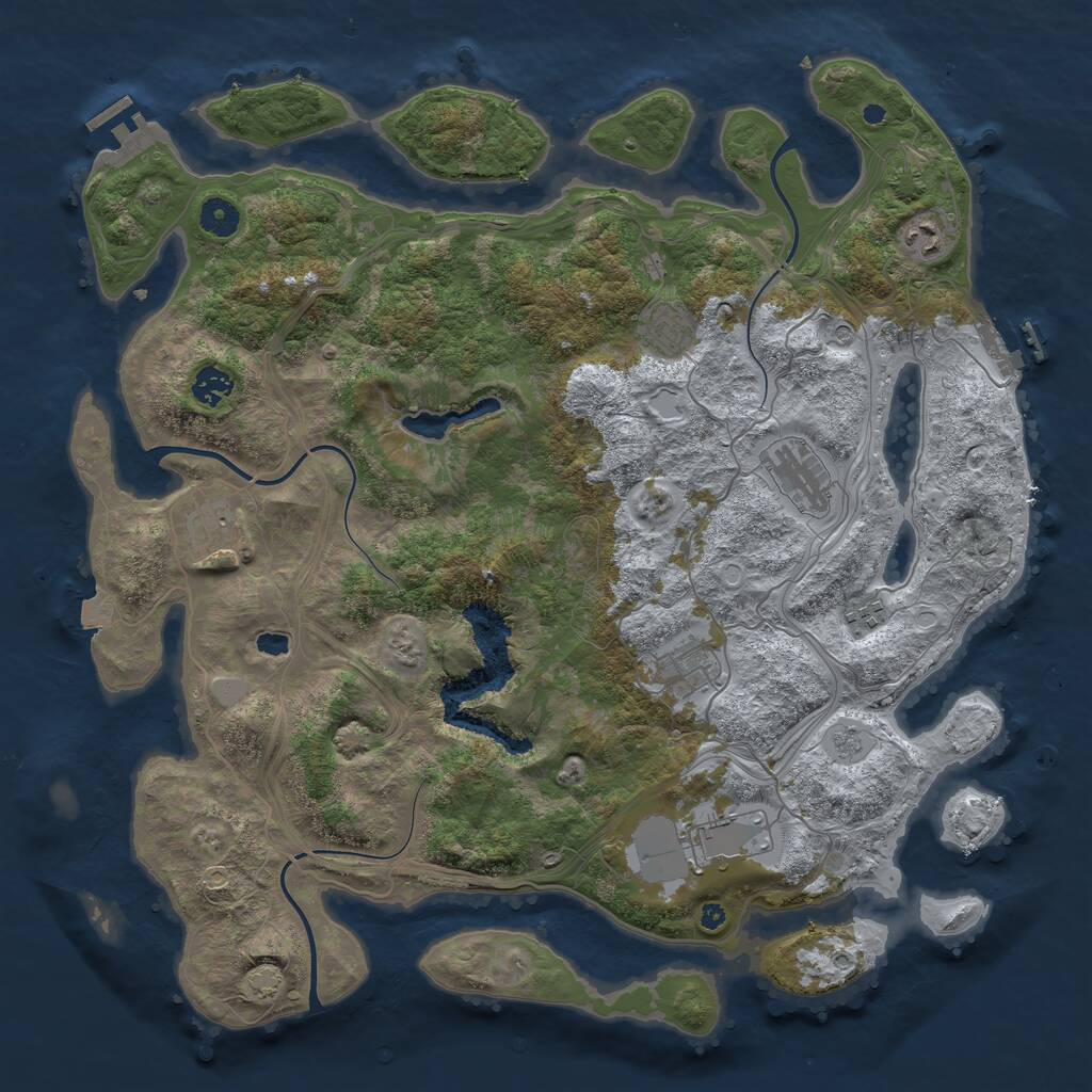 Rust Map: Procedural Map, Size: 4250, Seed: 329953276, 14 Monuments