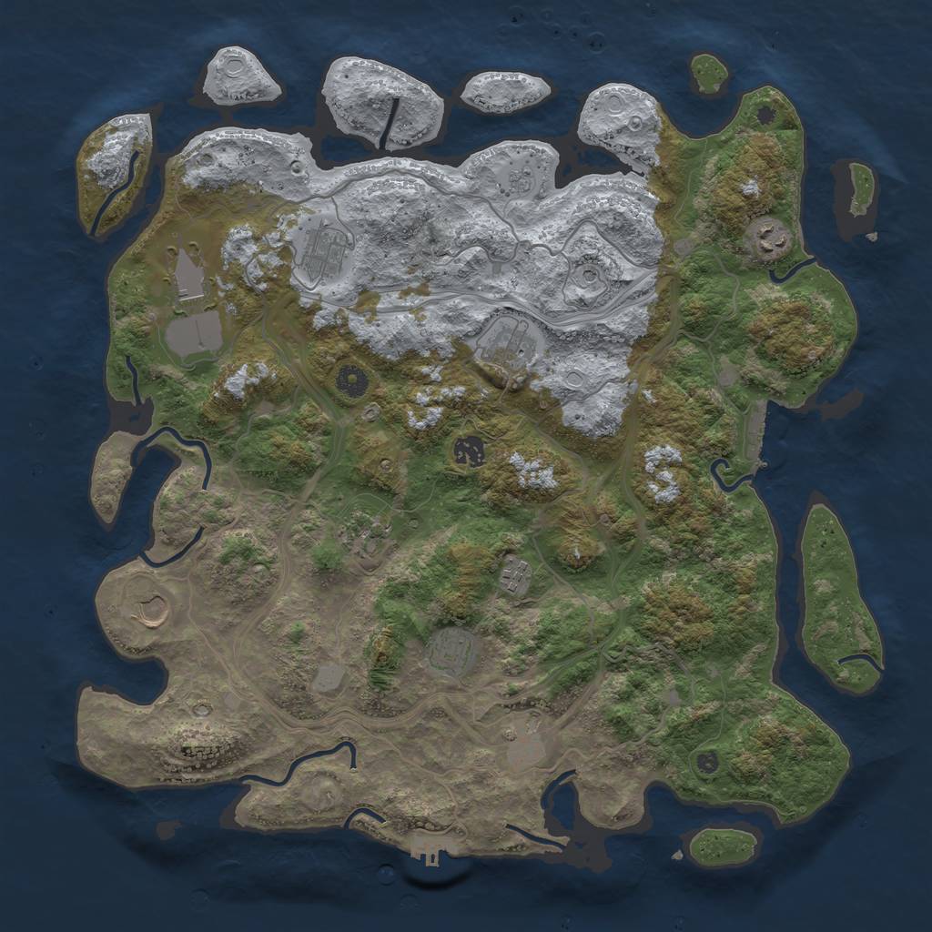 Rust Map: Procedural Map, Size: 4350, Seed: 836429096, 19 Monuments