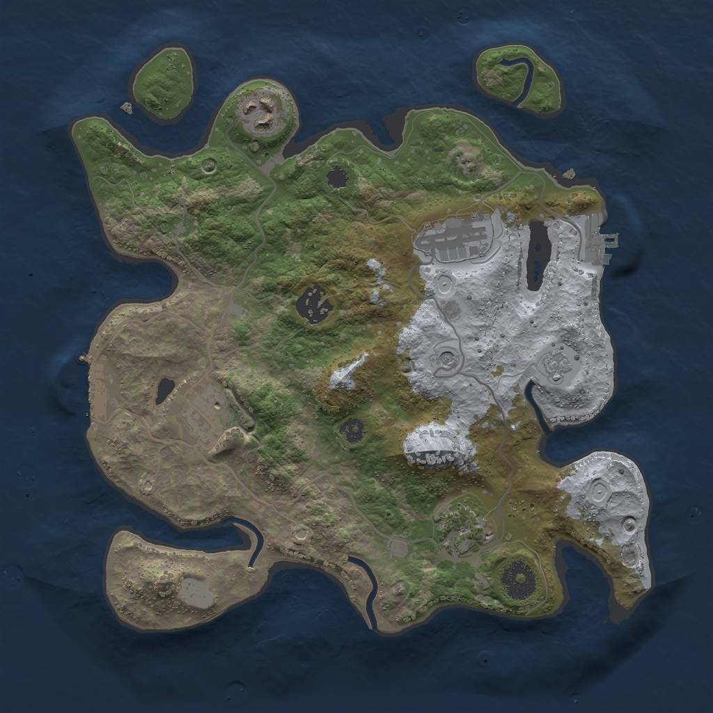 Rust Map: Procedural Map, Size: 3000, Seed: 24313, 14 Monuments