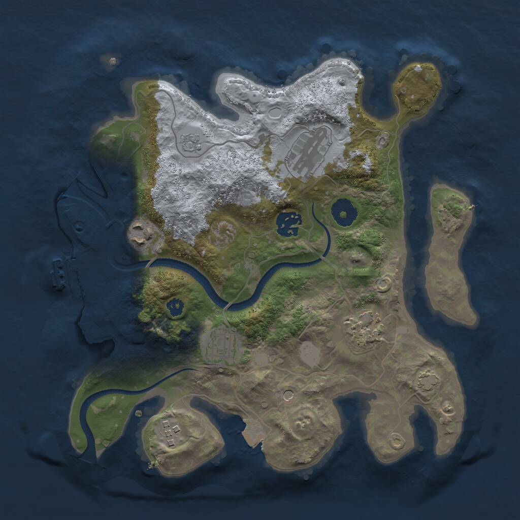 Rust Map: Procedural Map, Size: 3000, Seed: 84862, 11 Monuments
