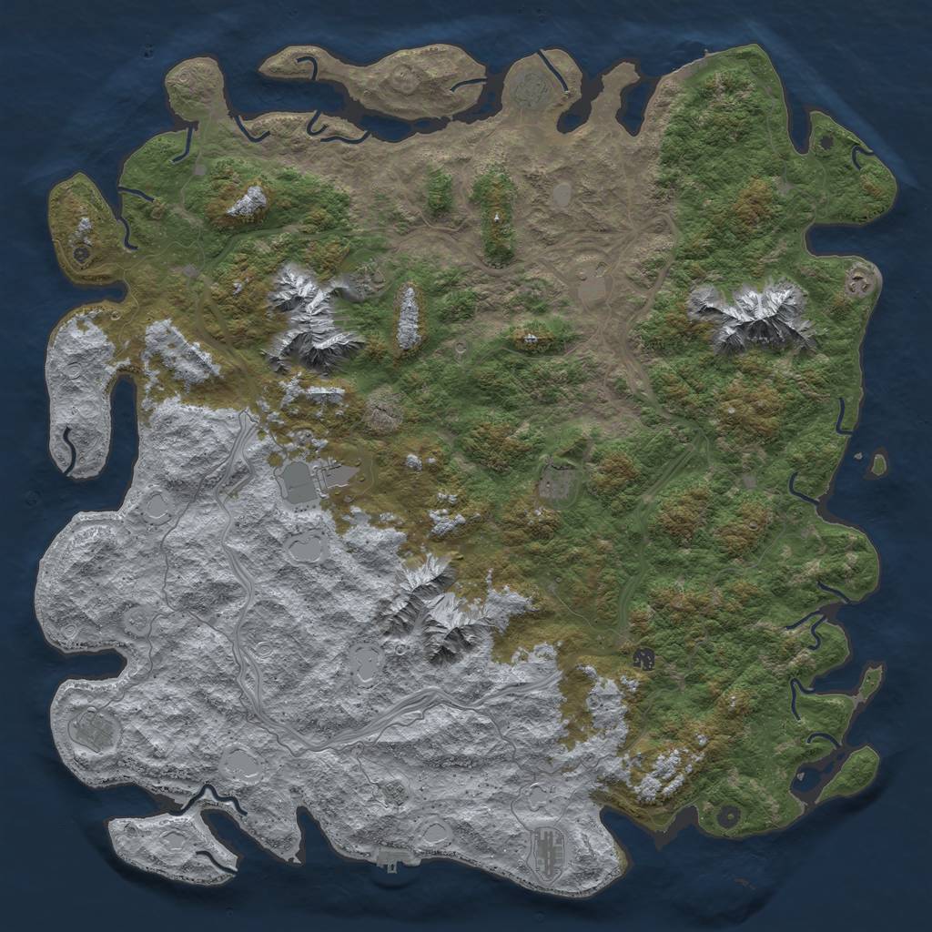 Rust Map: Procedural Map, Size: 6000, Seed: 210695167, 19 Monuments