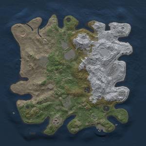 Thumbnail Rust Map: Procedural Map, Size: 3500, Seed: 1766006138, 17 Monuments