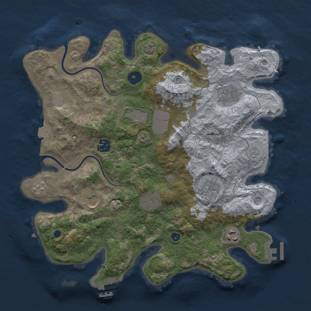 Rust Map: Procedural Map, Size: 3500, Seed: 1766006138, 14 Monuments