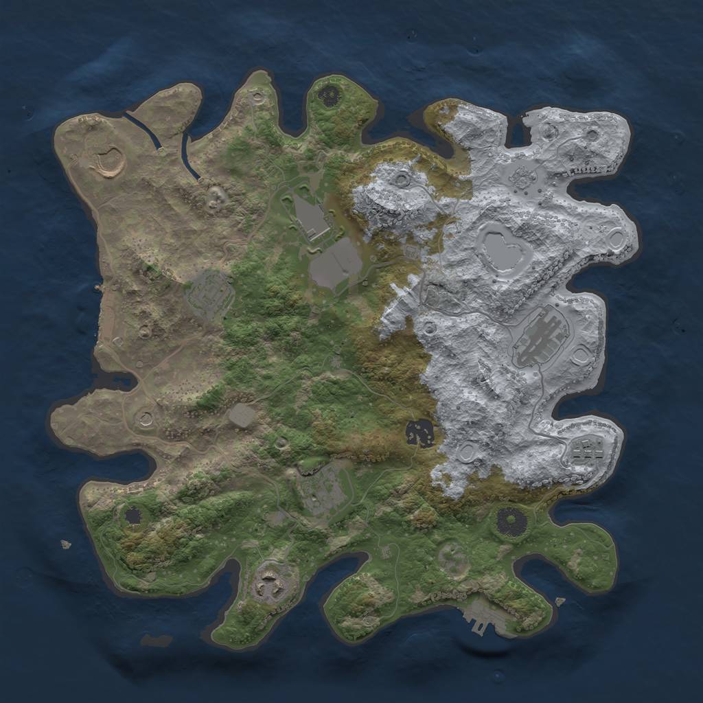 Rust Map: Procedural Map, Size: 3500, Seed: 1766006138, 17 Monuments