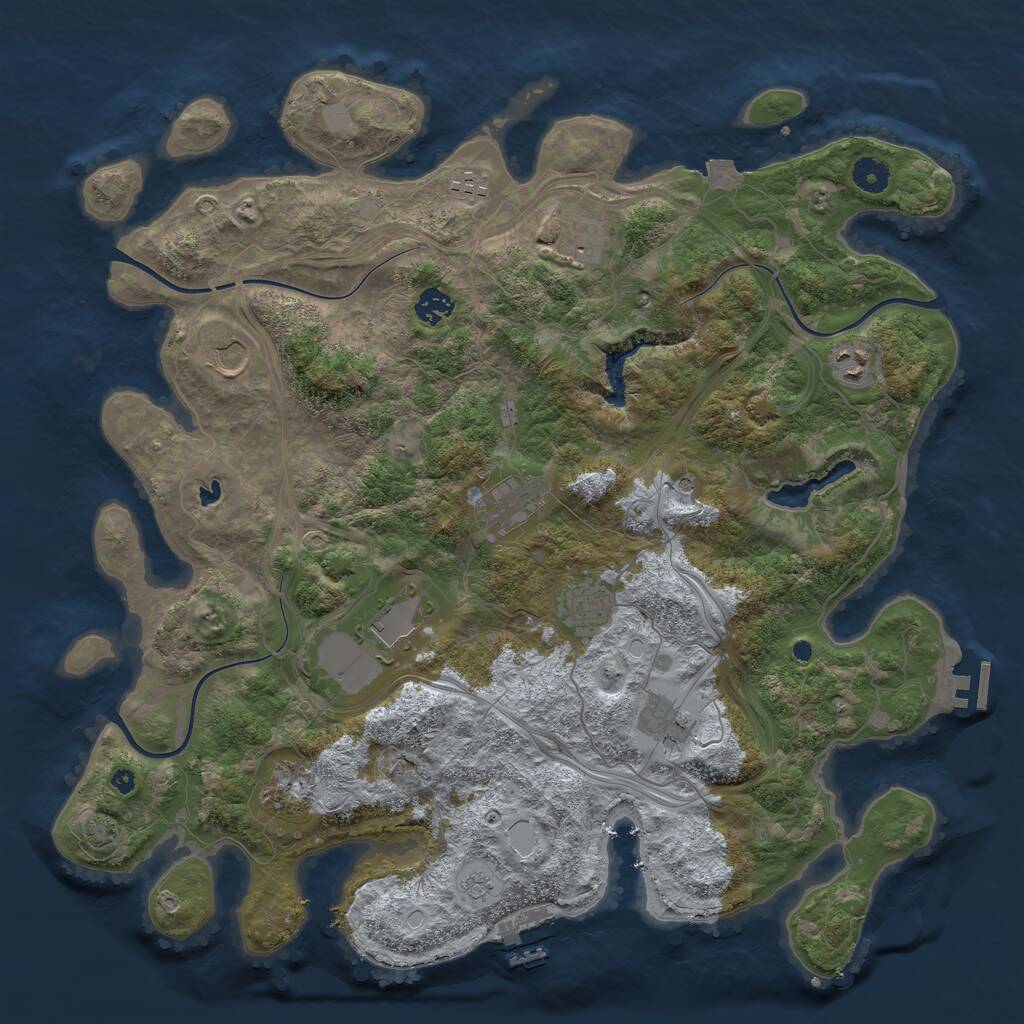 Rust Map: Procedural Map, Size: 4250, Seed: 11032022, 16 Monuments
