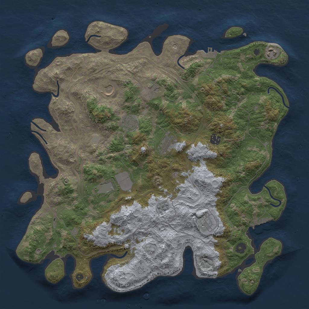 Rust Map: Procedural Map, Size: 4250, Seed: 11032022, 18 Monuments