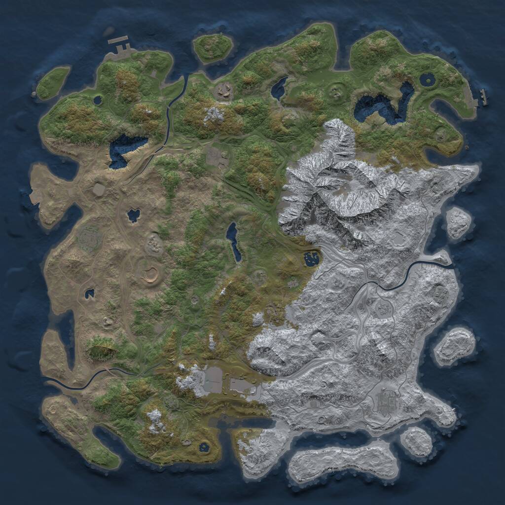 Rust Map: Procedural Map, Size: 5000, Seed: 2032804412, 15 Monuments