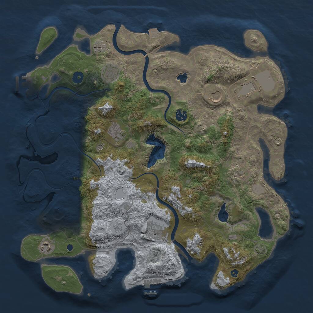 Rust Map: Procedural Map, Size: 4000, Seed: 596056, 15 Monuments