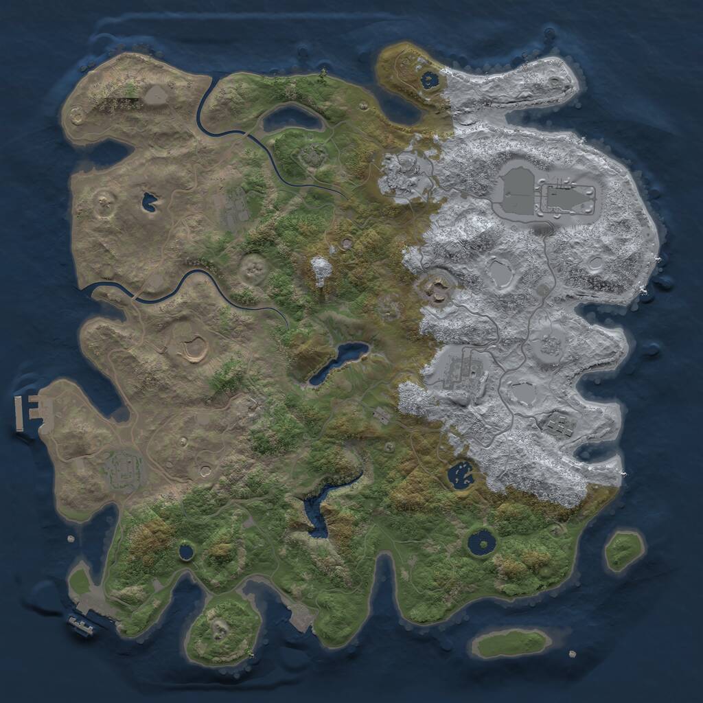 Rust Map: Procedural Map, Size: 4000, Seed: 447411785, 15 Monuments