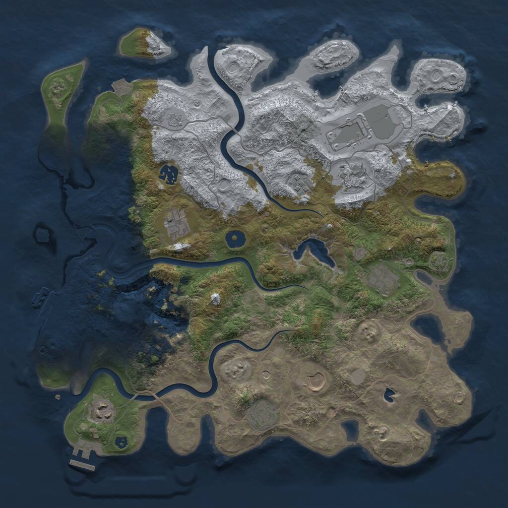 Rust Map: Procedural Map, Size: 4000, Seed: 224274237, 15 Monuments