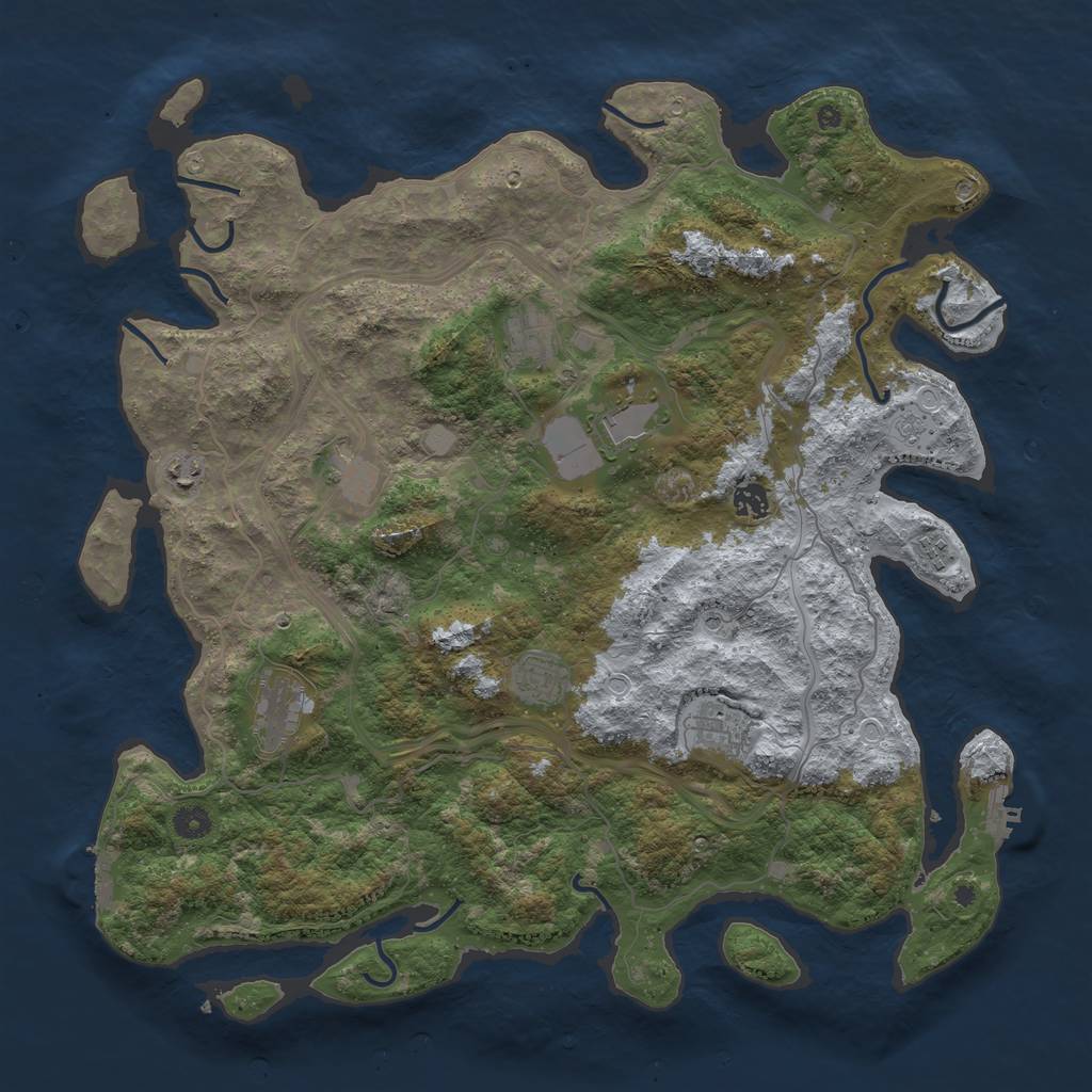 Rust Map: Procedural Map, Size: 4500, Seed: 856597620, 18 Monuments