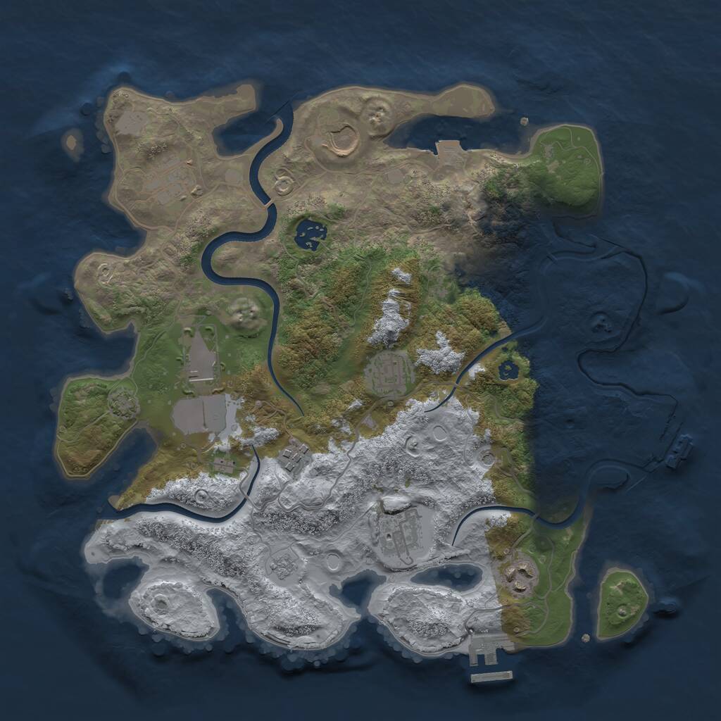 Rust Map: Procedural Map, Size: 3500, Seed: 62779898, 14 Monuments