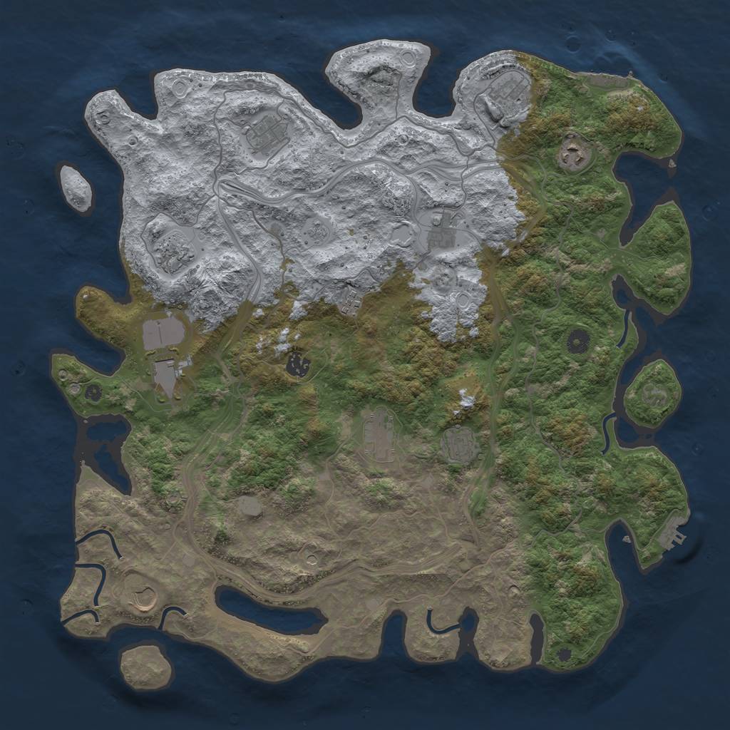 Rust Map: Procedural Map, Size: 4500, Seed: 2030618657, 20 Monuments