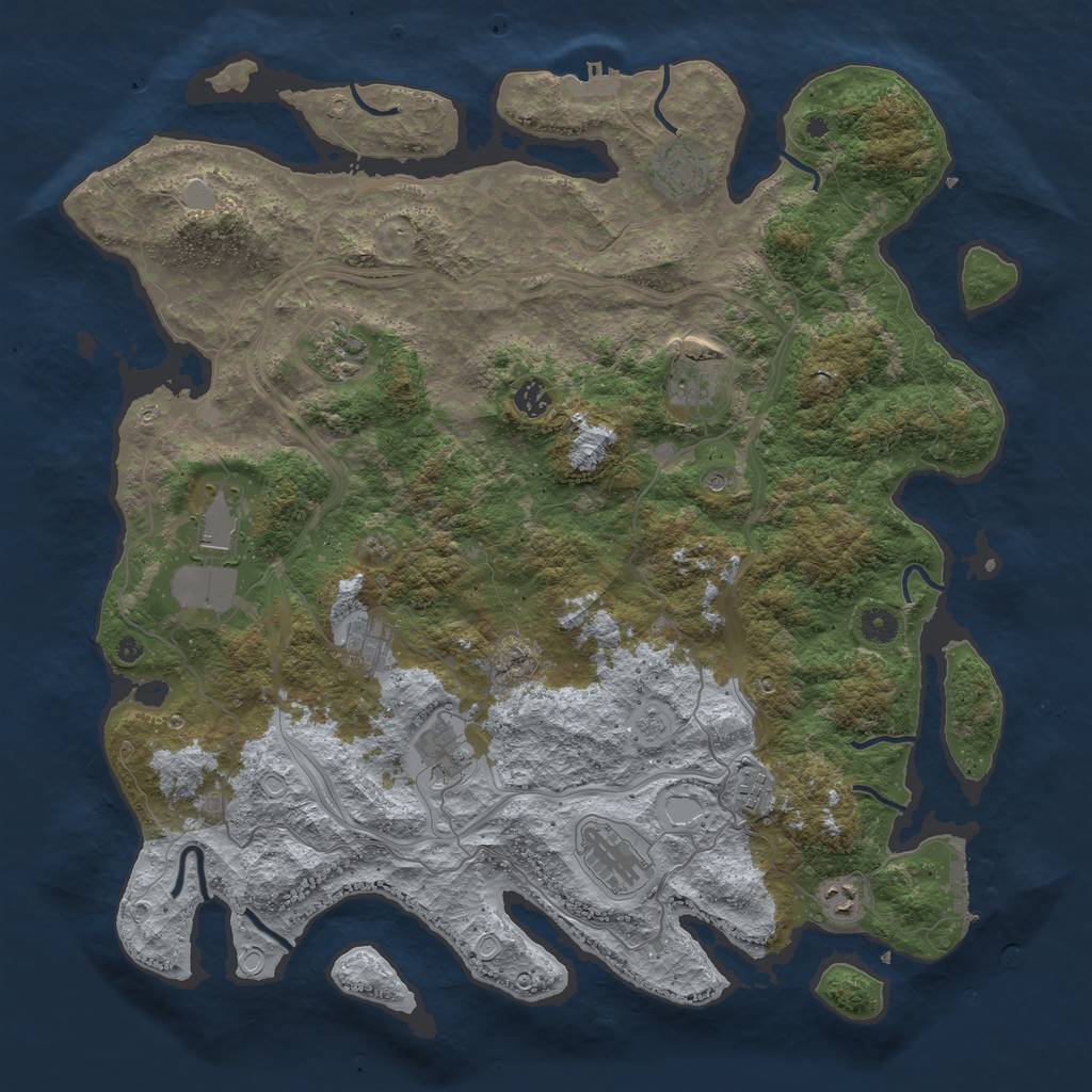 Rust Map: Procedural Map, Size: 4500, Seed: 473915, 19 Monuments