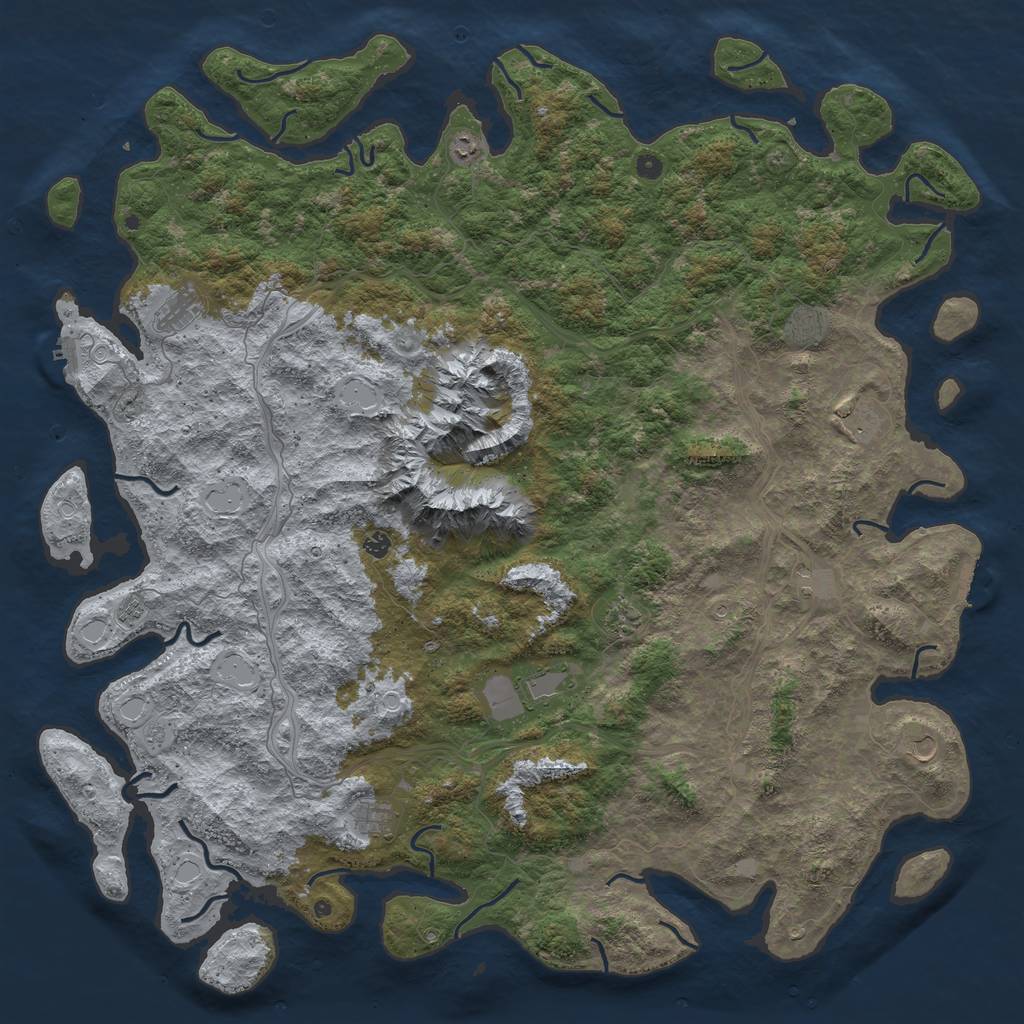 Rust Map: Procedural Map, Size: 6000, Seed: 8625, 20 Monuments