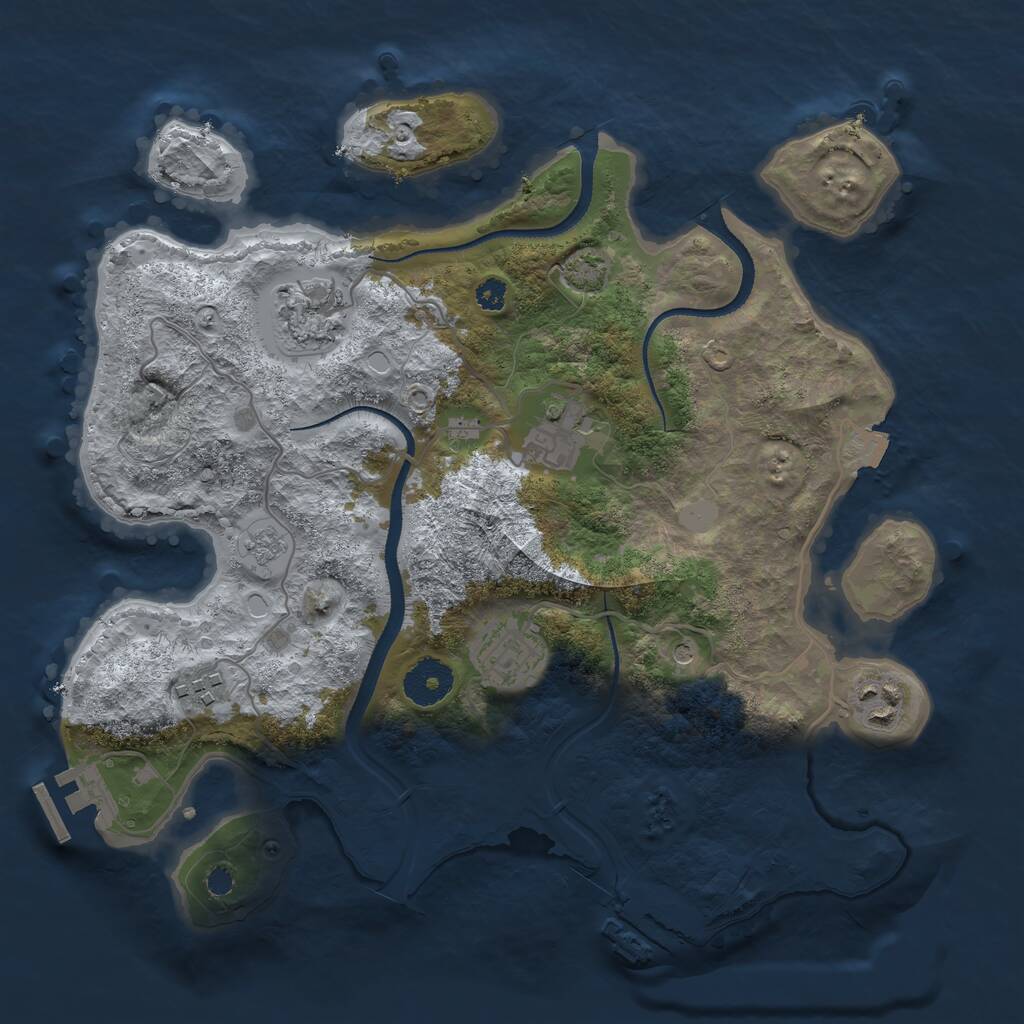 Rust Map: Procedural Map, Size: 3250, Seed: 69691666, 11 Monuments
