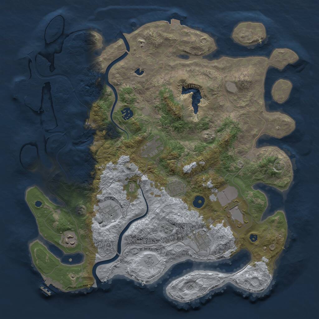 Rust Map: Procedural Map, Size: 4000, Seed: 885499534, 14 Monuments