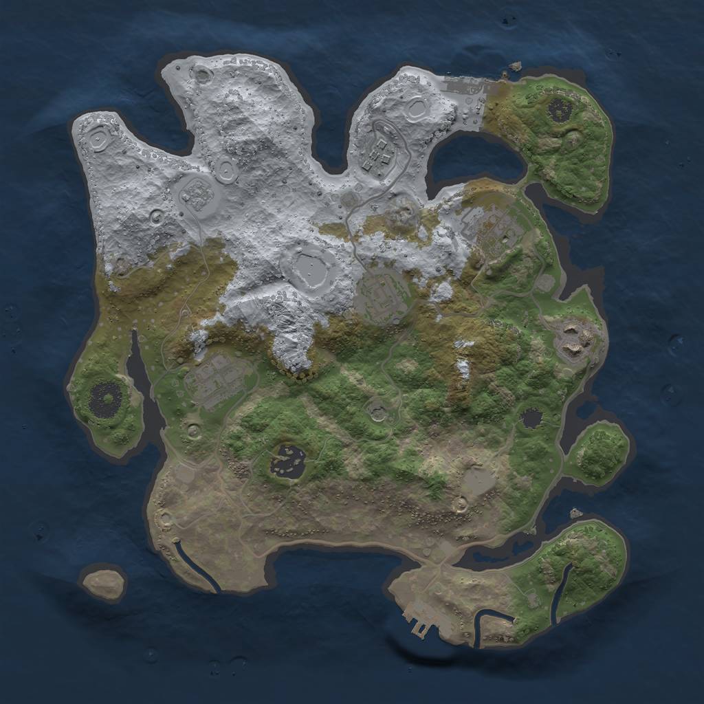 Rust Map: Procedural Map, Size: 3000, Seed: 2061490692, 15 Monuments