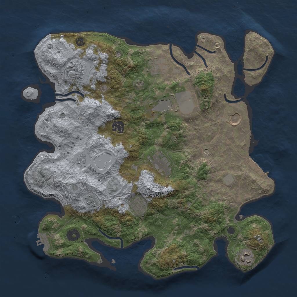 Rust Map: Procedural Map, Size: 3500, Seed: 90146104, 18 Monuments