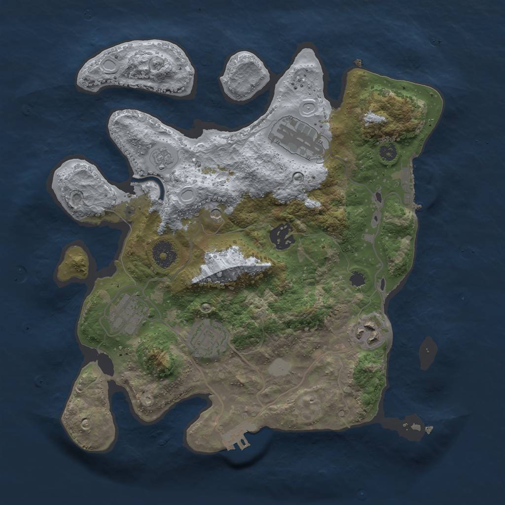 Rust Map: Procedural Map, Size: 3000, Seed: 81268, 14 Monuments