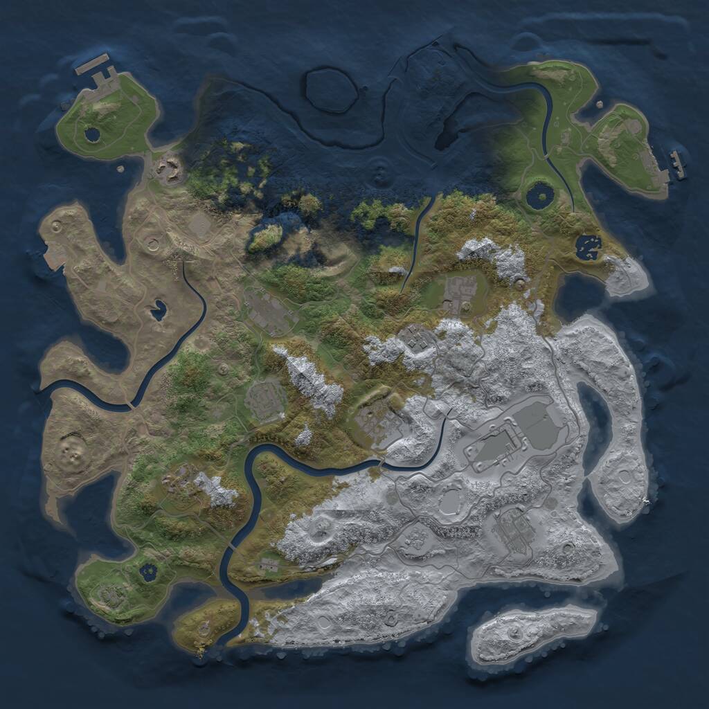Rust Map: Procedural Map, Size: 4000, Seed: 35121014, 16 Monuments