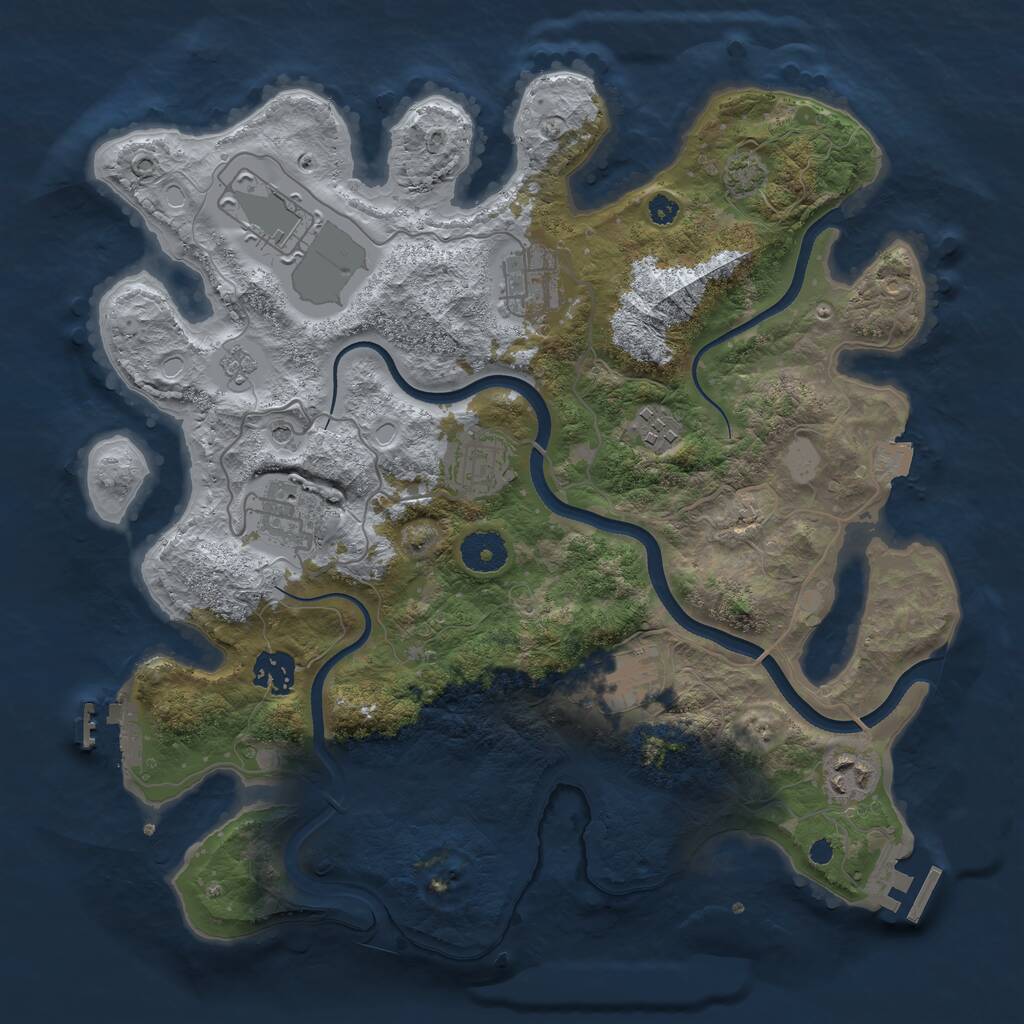 Rust Map: Procedural Map, Size: 3500, Seed: 39067820, 14 Monuments