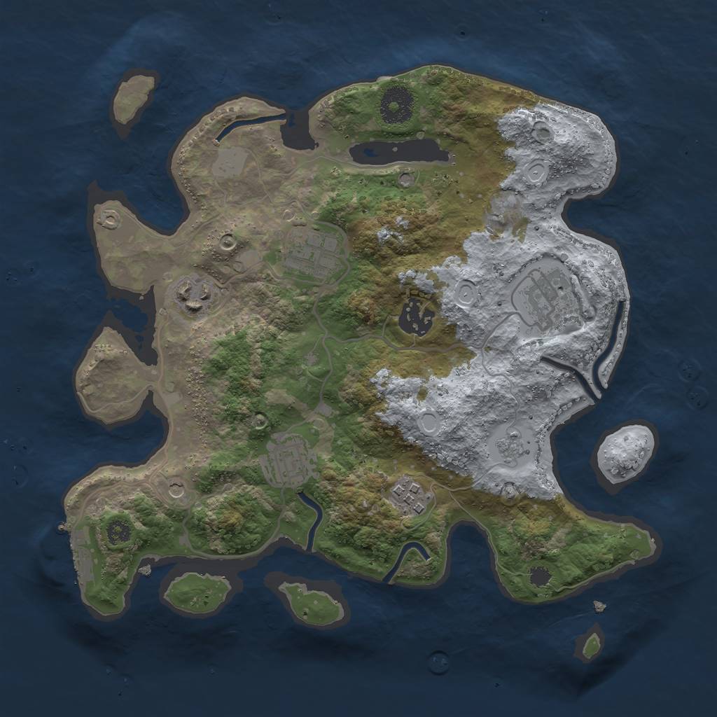 Rust Map: Procedural Map, Size: 3000, Seed: 796465198, 14 Monuments