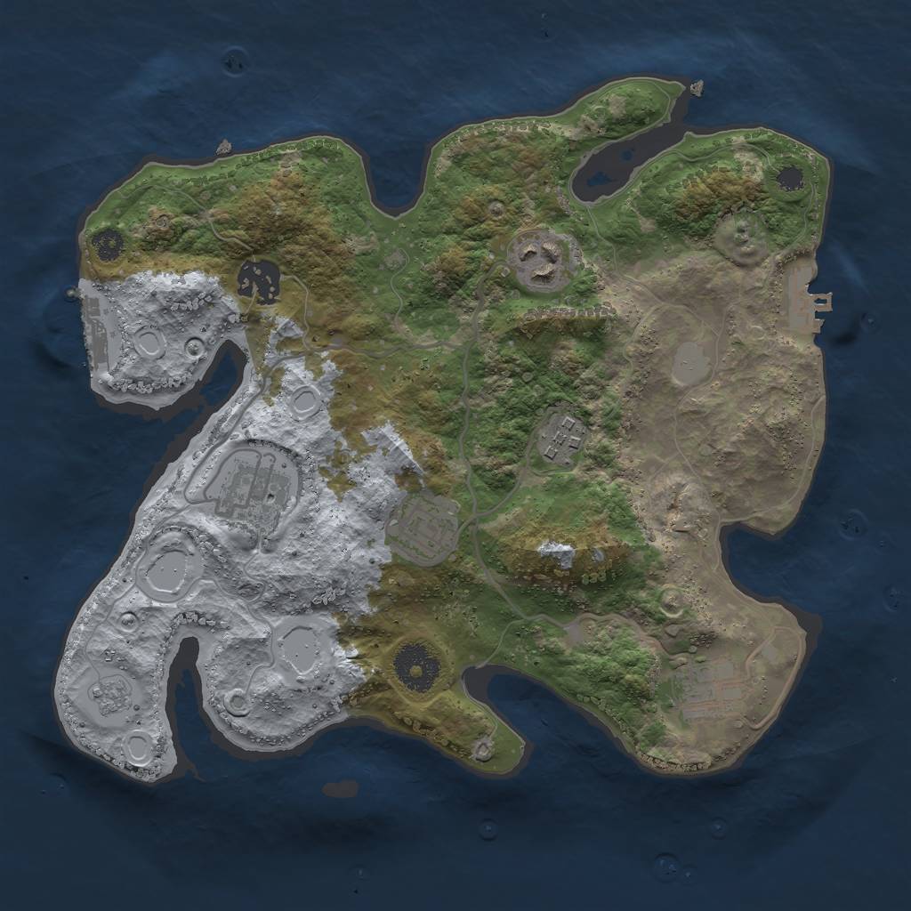 Rust Map: Procedural Map, Size: 3000, Seed: 10557, 14 Monuments